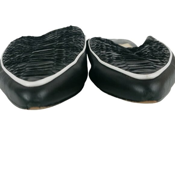 BRIAN ATWOOD Sonja Mules Black Pointed Toe Embossed Leahter Size 6.5 - Picture 4 of 10